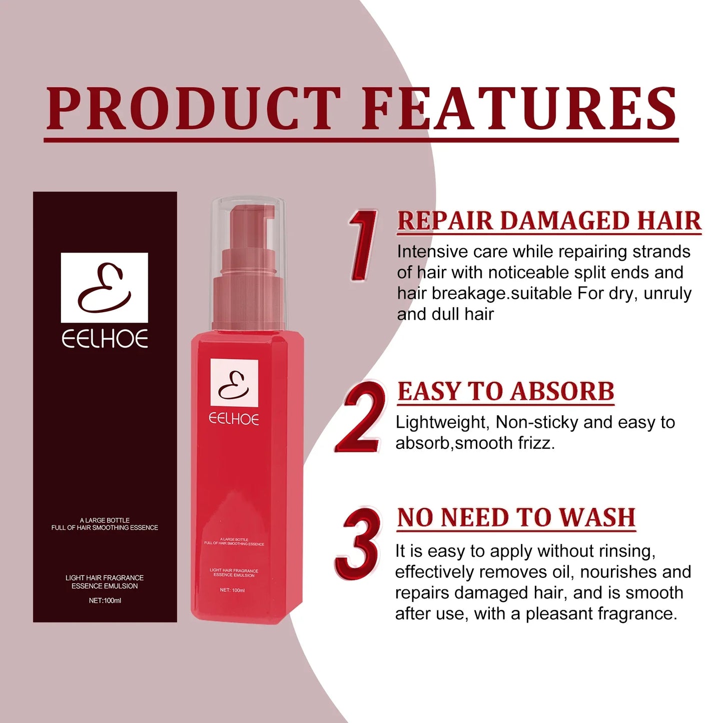 Hair Smoothing Conditioner Keratin Leave-In Conditioner Repair Damaged Hair Moisturizing Oil Anti Frizz Straightening Hair Mask