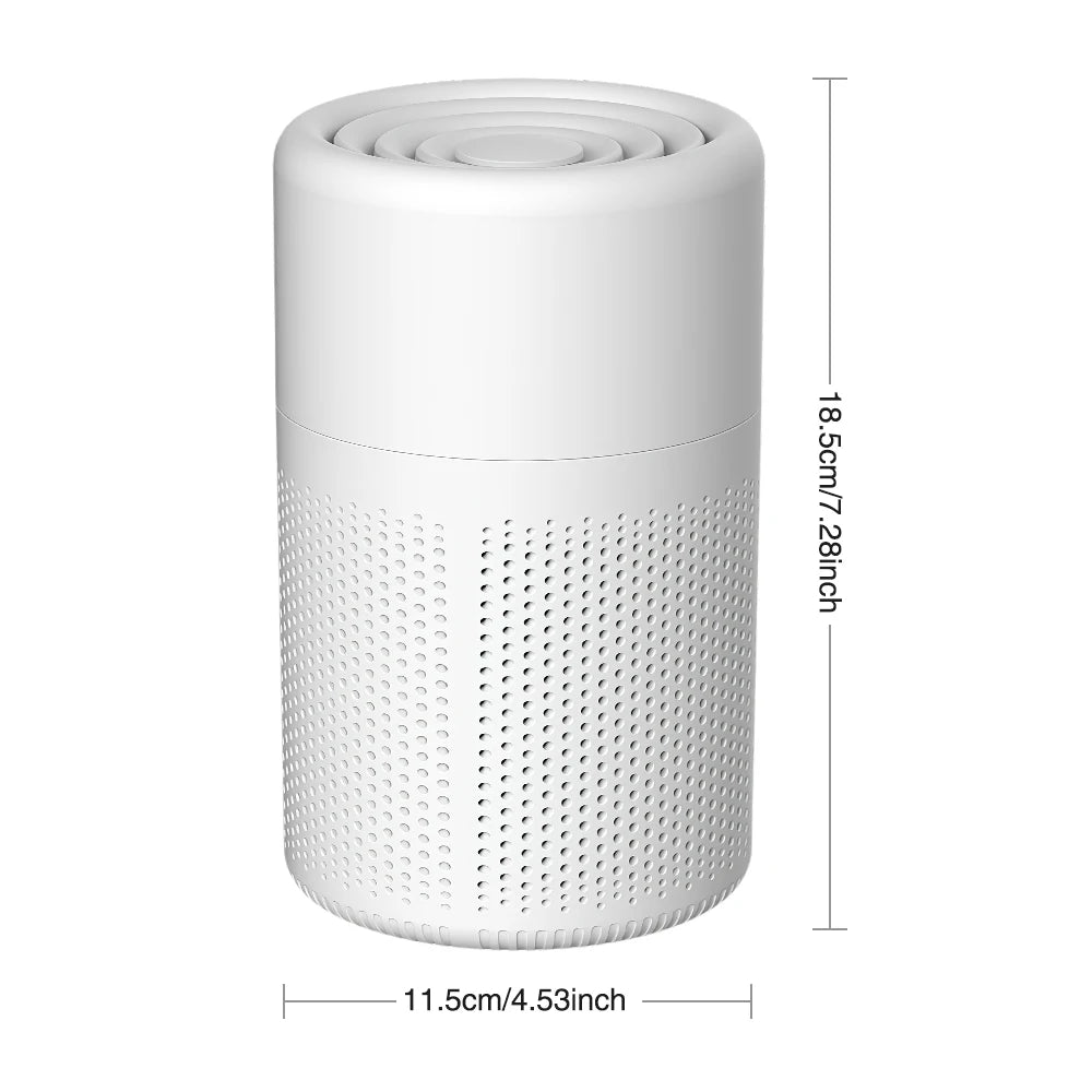 Air Purifier With H13 HEPA + Activated Carbon Filter Dual Purification for 20㎡ Rooms Blue Light for Pet Allergy Relief Air Clean