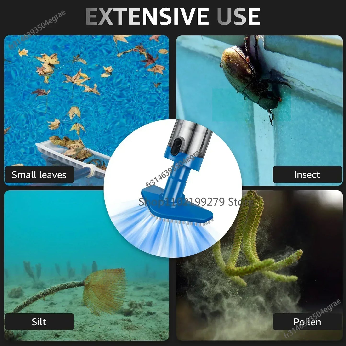 NEW Pool Vacuum Cleaner Rechargeable Pool Fish Tank Swimming Handheld Cordless Spas Hot Tubs Portable