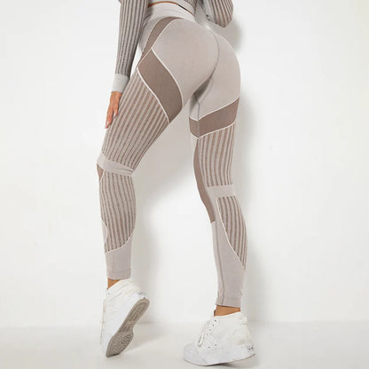 Sexy Women Fitness Leggings Hollow Seamless Leggings High Waist Gym Workout Legging Fashion Breathable Yoga Pant