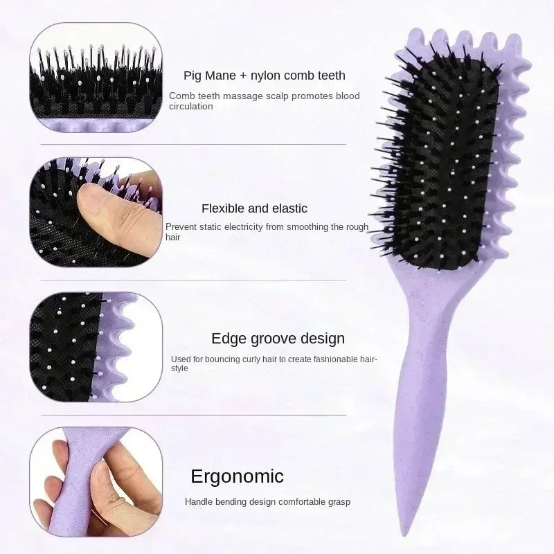 Curly Hair Styling Brush – Tangle-Free Comb for Shaping Men’s & Women’s Curls