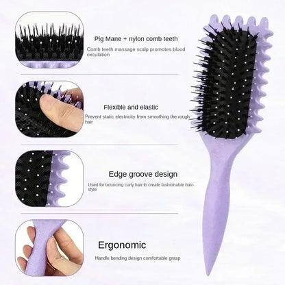 Curly Hair Styling Brush – Tangle-Free Comb for Shaping Men’s & Women’s Curls