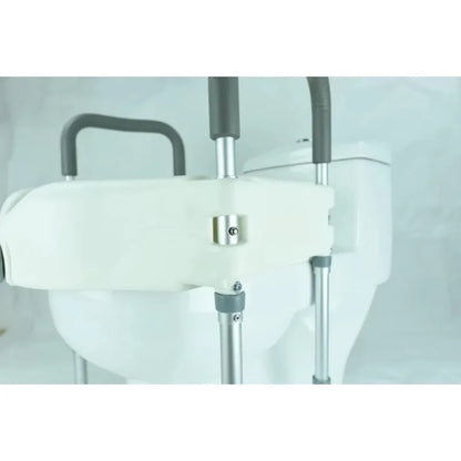 Elderly Care Products PE Durable Easily Self Assemble Fashion Design Firm Detachable Raised Toilet Seat with Armrest and Legs
