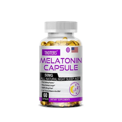 Melatonin Capsules 50mg - Promote Falling Asleep Quickly, Calm The Mind, Natural Sleep Aid Supplement