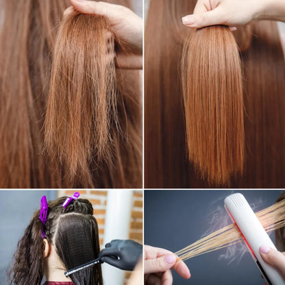 Hair Straightener Infrared and Ultrasonic Profession Cold Hair Care Iron Treatment for Frizzy Dry Recovers Damage Flat Irons