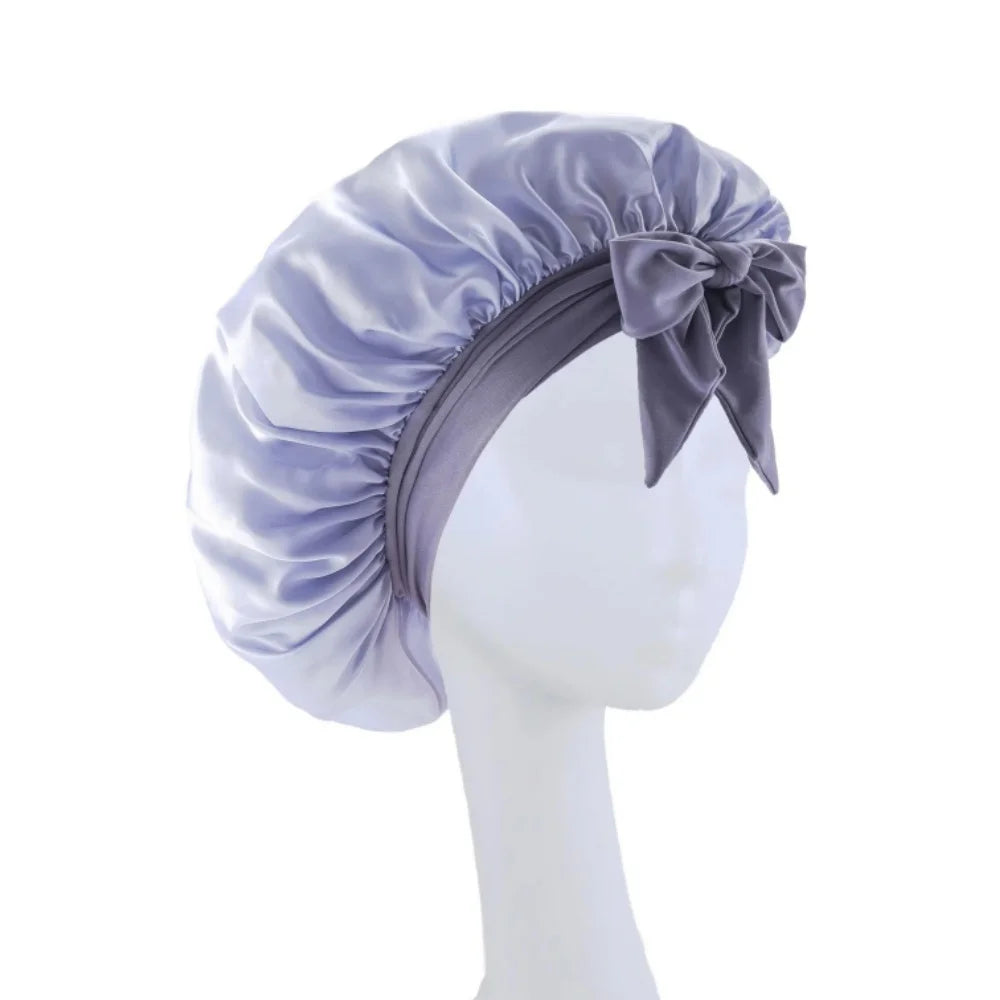 Satin Silk Hair Bonnet | Adjustable Tie Band | Sleep Bonnet for Women Men | Unisex Protective Headwear