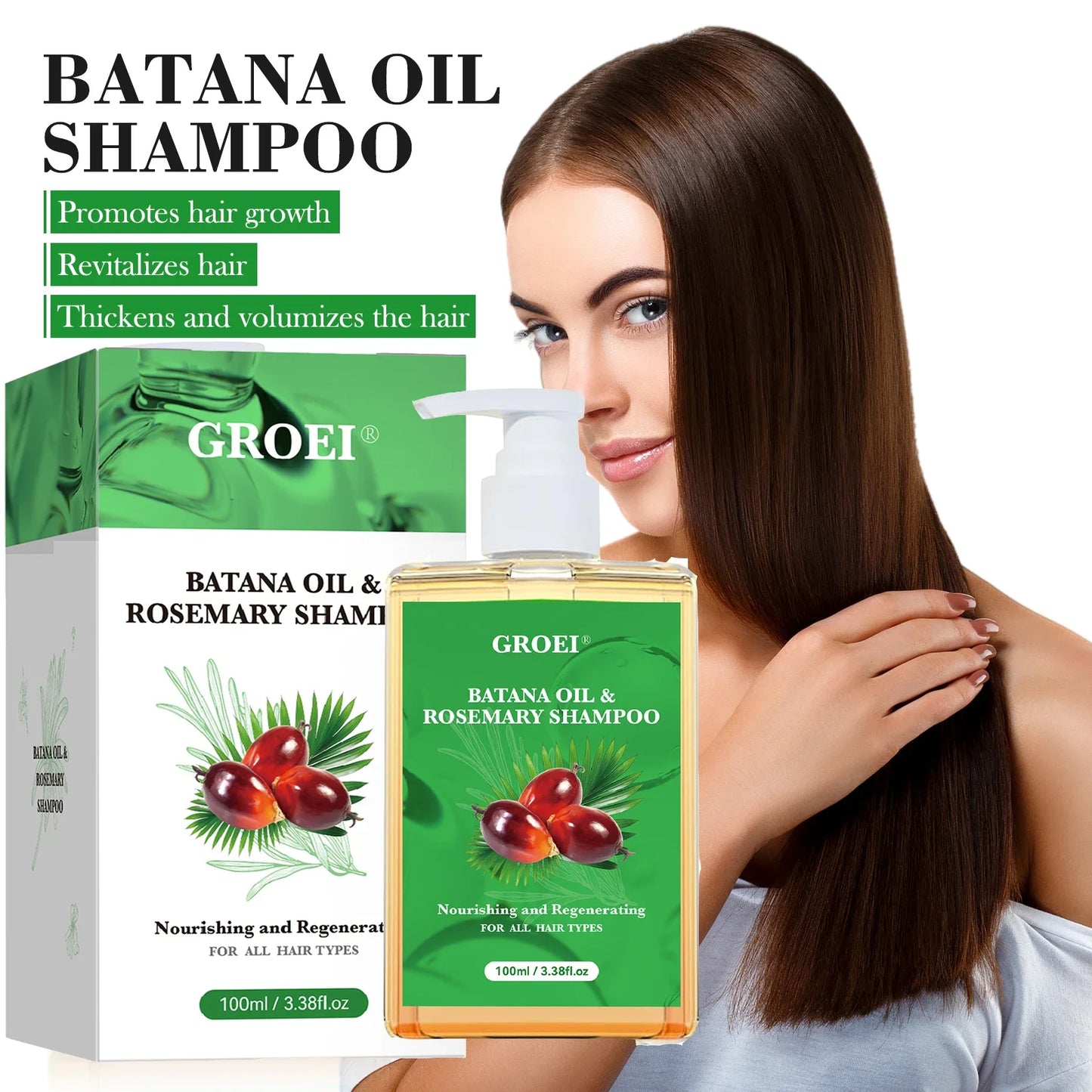Batana Shampoo. A 100ml treatment that soothes your scalp, reduces hair loss, and encourages natural hair regeneration
