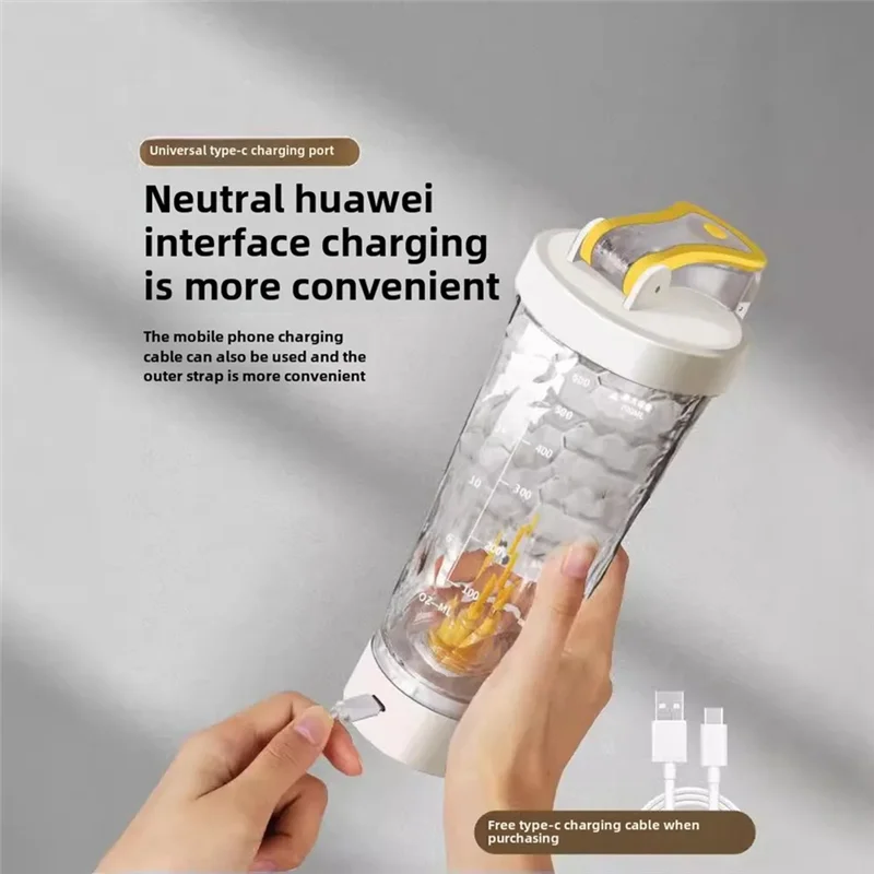 RTSHE-New Electric Protein Powder Mixing Cup Automatic Milk Coffee Protein Water Bottle Kitchen Accessories
