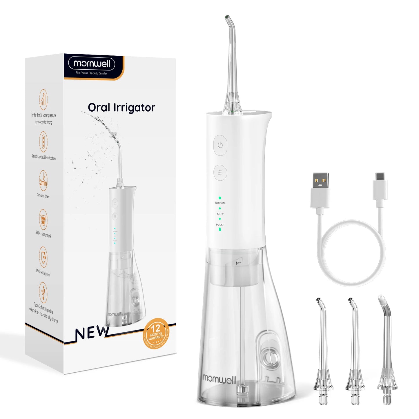 New Water Floss F29 Portable Water Flosser USB Rechargeable Oral Water Jet Pick Flosser 4 Jet Tip Teeth Cleaner