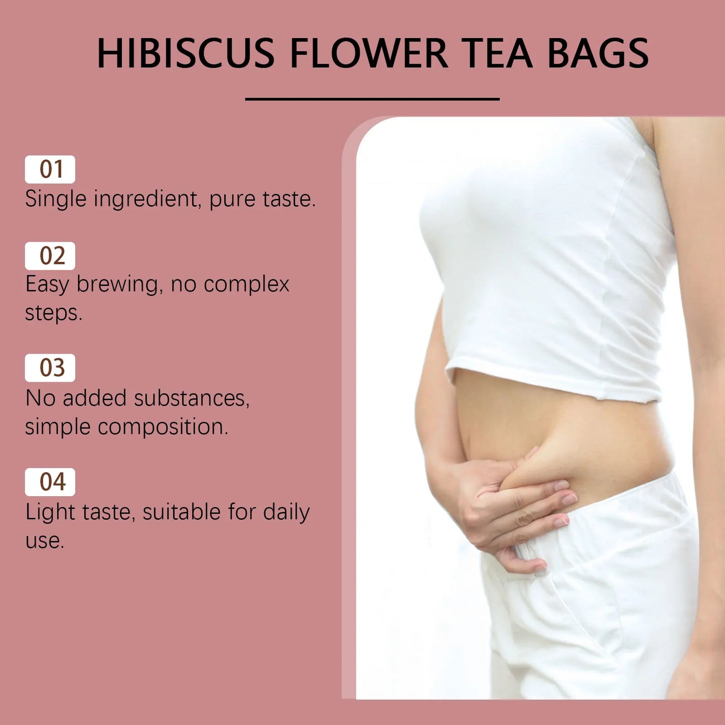 Hibiscus Herbal Refreshing Tea Gentle Care Help Tone and Firm the Body Enhance Body Contours Daily Long-Lasting Care Tea Lazy