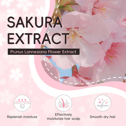 LAIKOU Japan Sakura Shampoo Repair Anti Split Ends Smooth Frizz Dry Hair