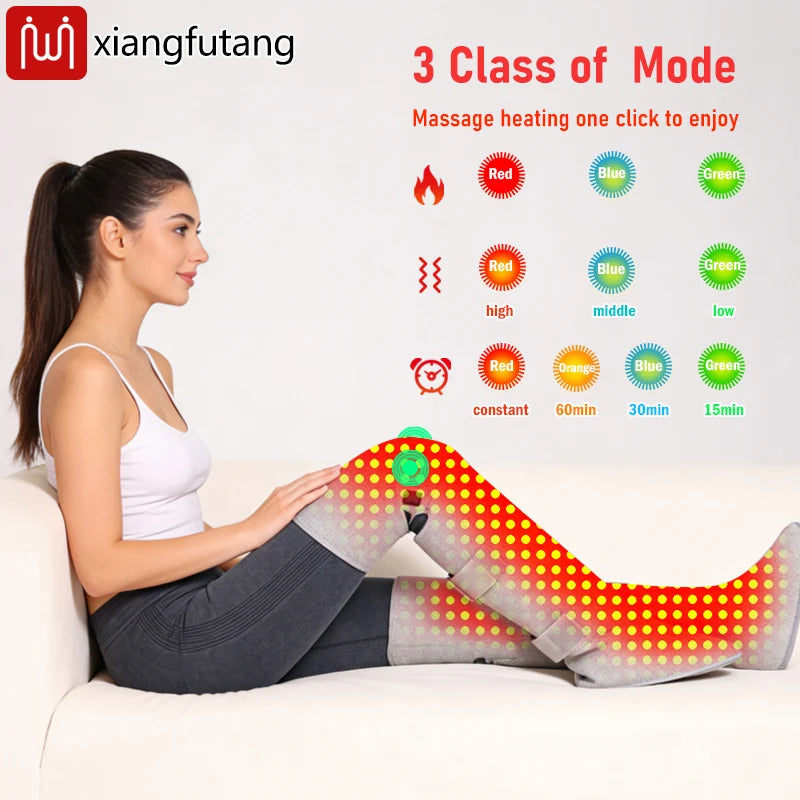 Red Light Therapy Heating Leg  Foot Wrap Electric Heating Knee Brace Relieve Cold Leg Arthritis Pain with 3-Zone Heat Warm