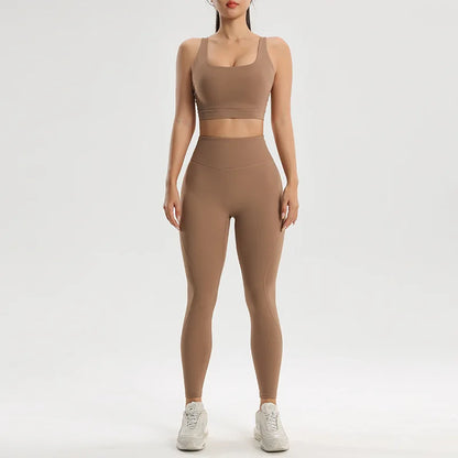 Women's fitness suit yoga running two-piece set of bra underwear quick-dry bottom pants
