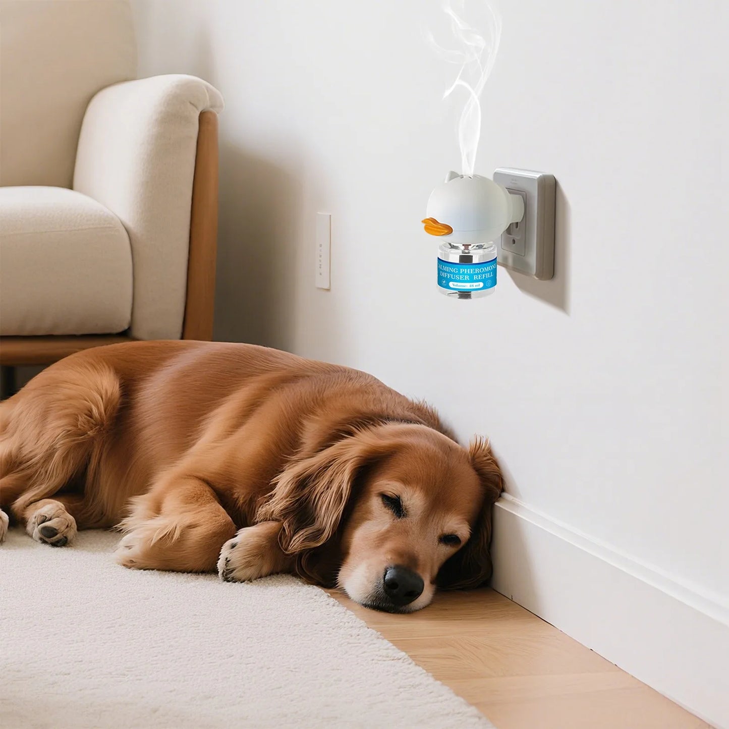 Pet Calming Diffuser with 2PCS Soothing Liquid 3 In1 Pet Pheromones Pet Relief Stress Anxiety Reduce Aggression Barking 48ml/Pc
