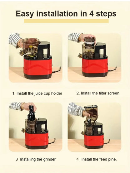 【EU Plug】 Household Large-diameter High-power Juicer Multi Functional Juicer with Residue Separation Function