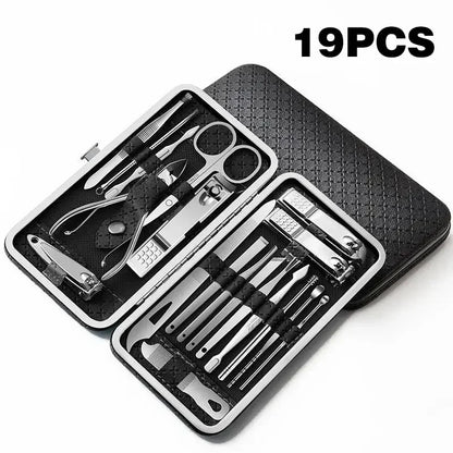 Nail Cutter Set Grooming Tool Set With Portable Case Manicure Art Tool Nails Cut Stainless Steel Nail Clippers Set