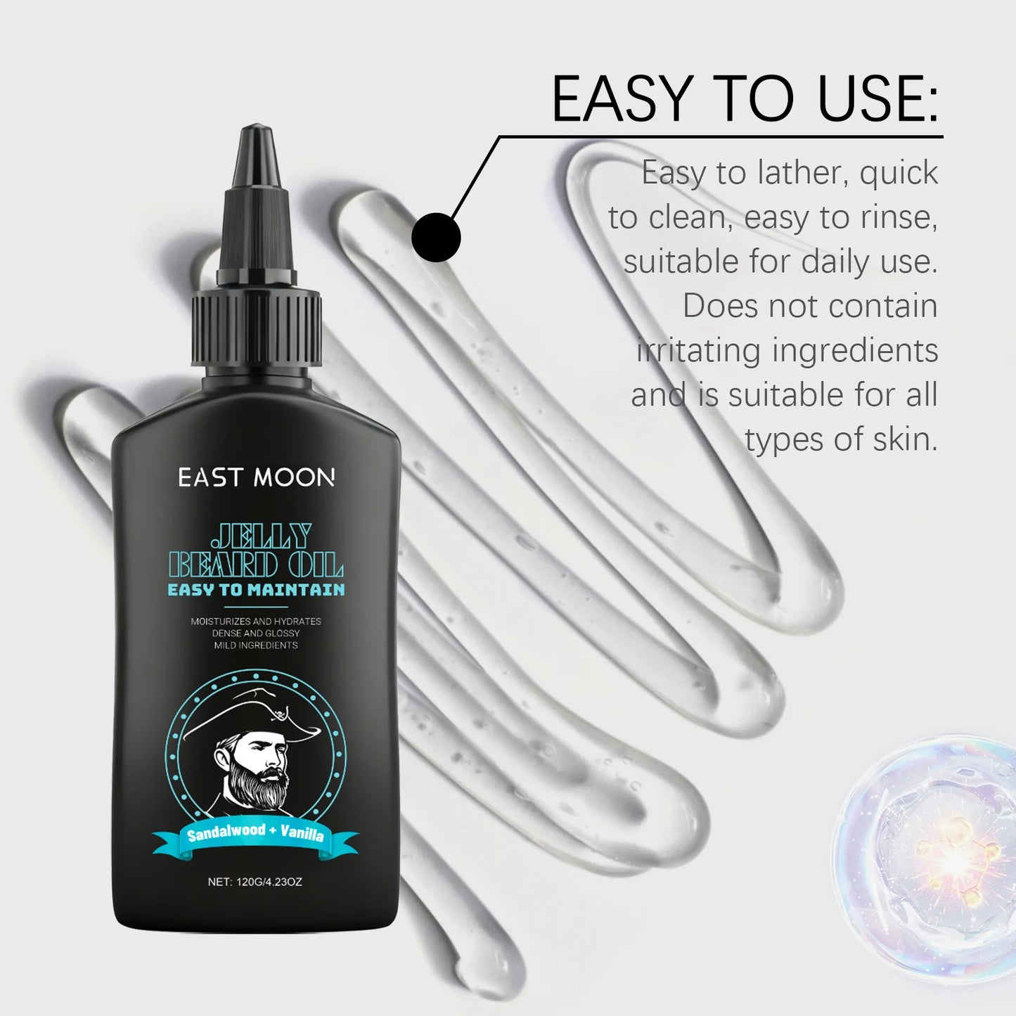 East Moon Jojoba Seed Oil Beard Care Gels Effectively Nourish Increases Soften Keep Shine Natural Nursing Daily Beard Care Oils