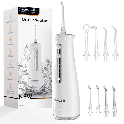 Cordless Water Flosser With 4 Jet Tips 4 Modes 260ML Portable Rechargeable Oral Water Floss IPX7 Waterproof for Gums Care