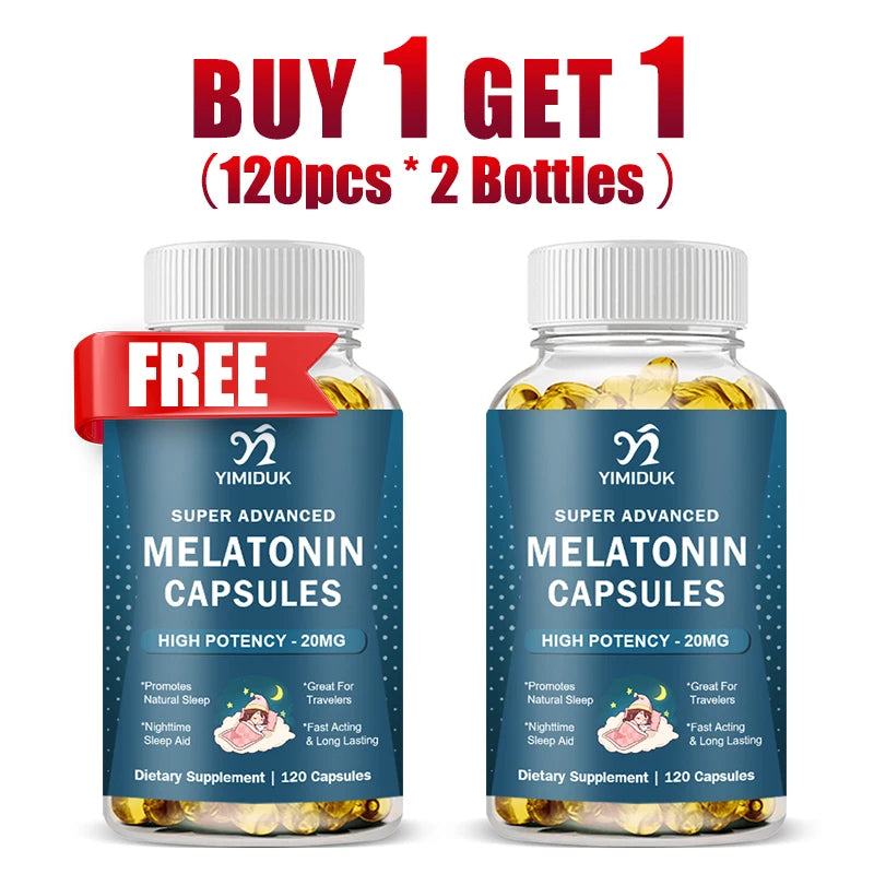 High Potency Melatonin 20 Mg Supplement, Support Promotes Natural Sleep, Relaxation and revitalized, GMP Certified, Gluten Free