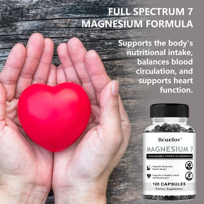 7 in 1 Magnesium Complex, High Absorption, Supports Energy, Relaxation, Promotes Healthy Sleep, Helps Muscle Support Supplements