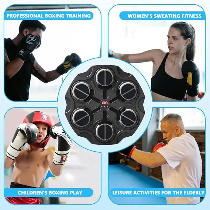 Music Boxing Machine Bluetooth Boxing Trainer Machine with Gloves Adjustable Speed Boxing Wall Mount for Kids Adult Office Home