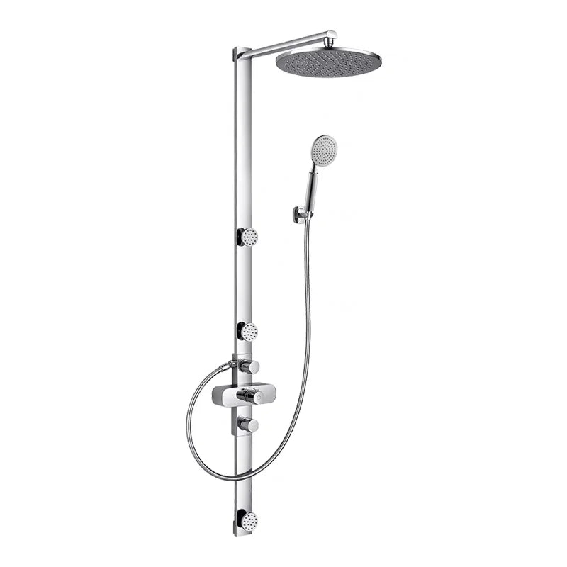 Brass Thermostatic Shower Mixer With 3 Body Jet Sprays And Air Mix Rain Shower Ceramic Valve Core