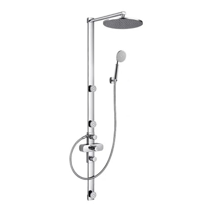 Brass Thermostatic Shower Mixer With 3 Body Jet Sprays And Air Mix Rain Shower Ceramic Valve Core
