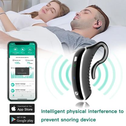 Anti Snoring Earset Smart Device for Adult Effective Safe Ear Sleep Aid Analyze Real-Time Sleep and Snoring Data Wirelessly