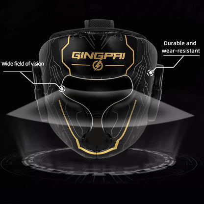 Boxing Headgear for Men Women Muay Thai MMA KickBoxing Safety Head Guard Sparring Closed Type Head gear with Full Face Coverage