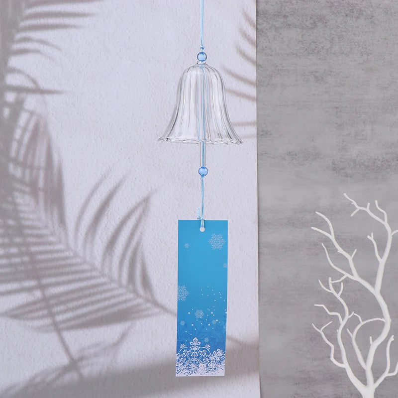 1Pcs Transparent Glass Wind Chimes WIndows Wind Bell Hanging Outdoor Garden Decor Garden Chimes Japanese Room Decor DIY Crafts