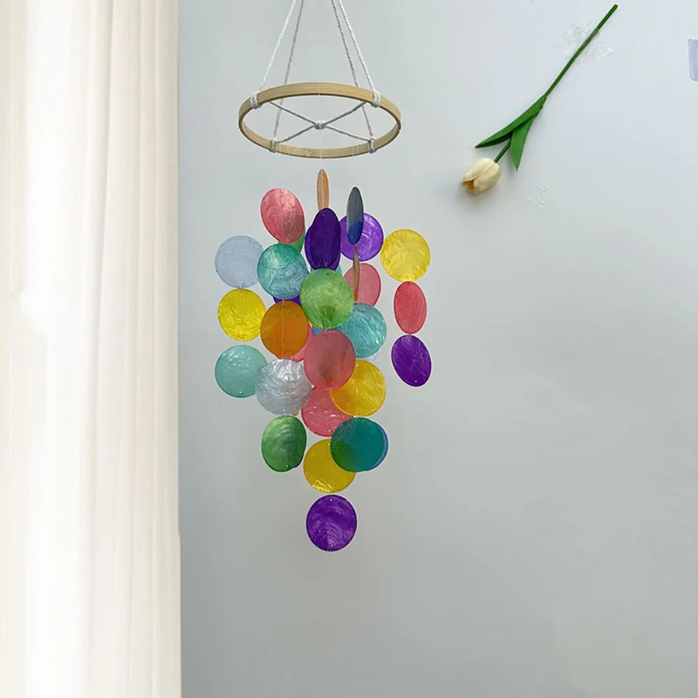 1pc Bohemian Shell Wind Chime Handmade Coastal Decor For Tranquil Spaces 40*15cm Wind Chime Hanging Decorations Photography Prop