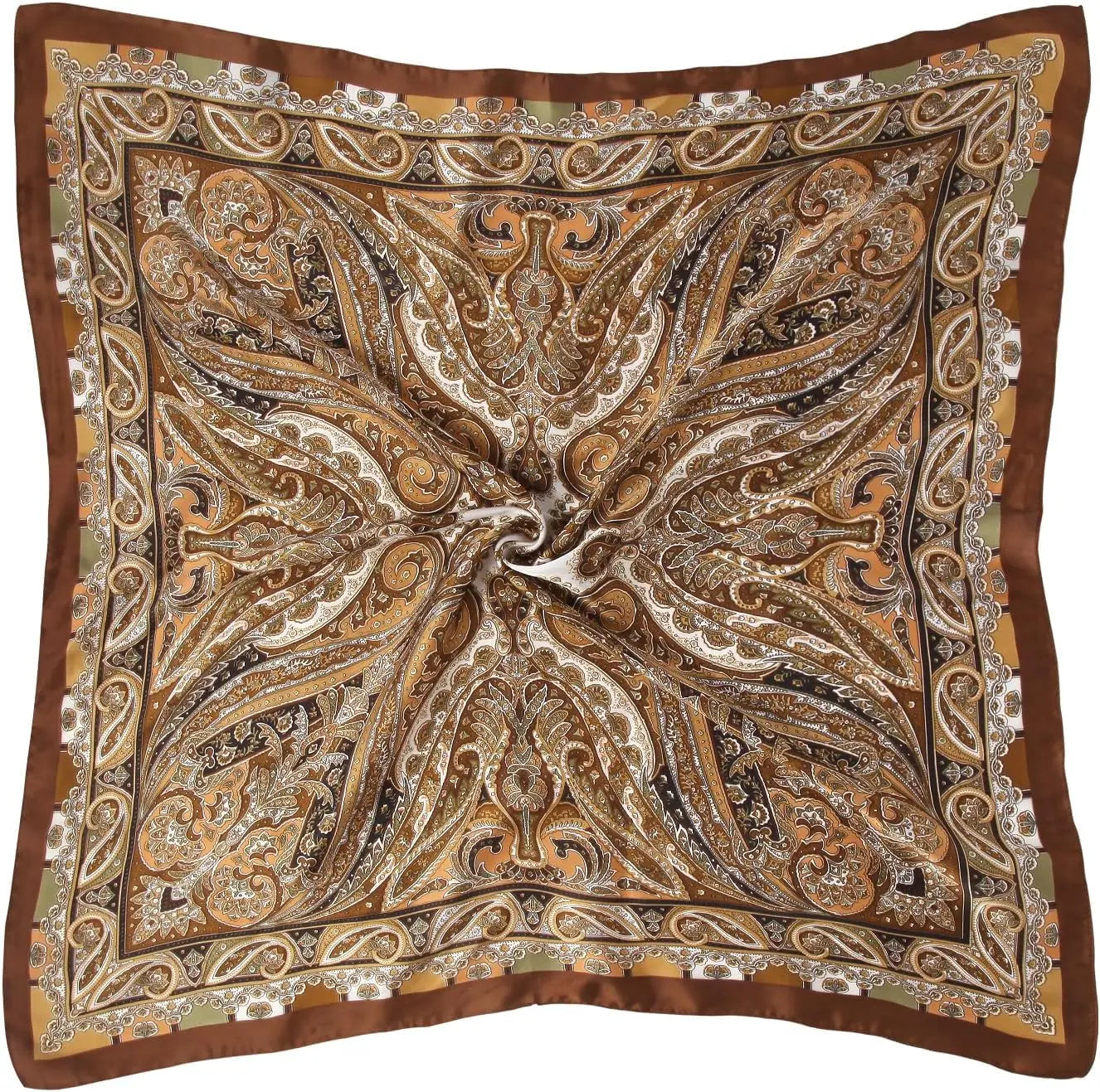 1 Pcs 27.5 Inches Satin Head Scarf Silk Like Hair Scarf Stain Bandana Hair Wrap Neck Scarf for Women(Brown)