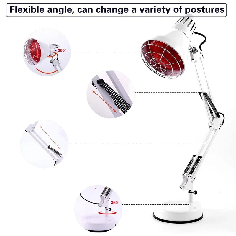 Red Light Therapy Lamp 150W - Infrared Heat Lamp for Muscle & Joint Pain Relief, Blood Circulation, Back/Shoulder/Knee Pain