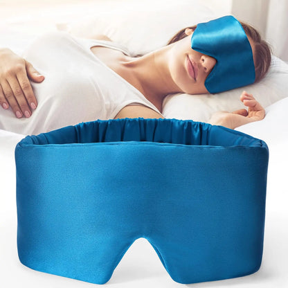 Silk Sleep Mask Soft Pressureless Sleeping Mask 100% Mulberry Silk for Eye Skin Anti Wrinkles,Adjustable Wide Velcro Ear Cover