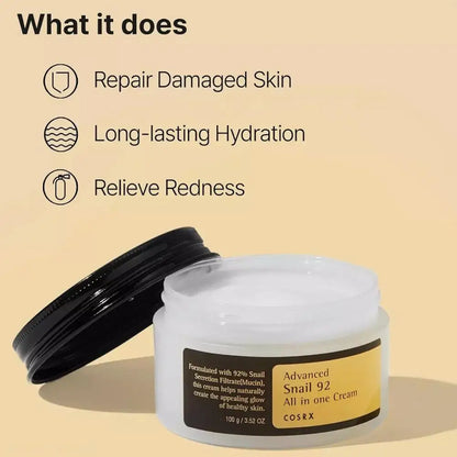 Advanced Snail Essence Skin Care Collagen 92 Face Cream Toner Cleanser SunScreen Sensitive skin Moisturizing Firming Smoothing
