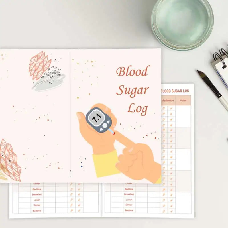 Blood Sugar Logbook- Daily Glucose and Medication Tracker - Health Diary, Blood sugar tracking notebook 4 Time Before-After