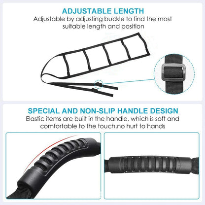 Elderly Get Up Aid Bed Ladder Assist Strap Disabled Get Up Assist Belt with Handrail Pull Up Sit Up Rope Ladder Lifting Assist