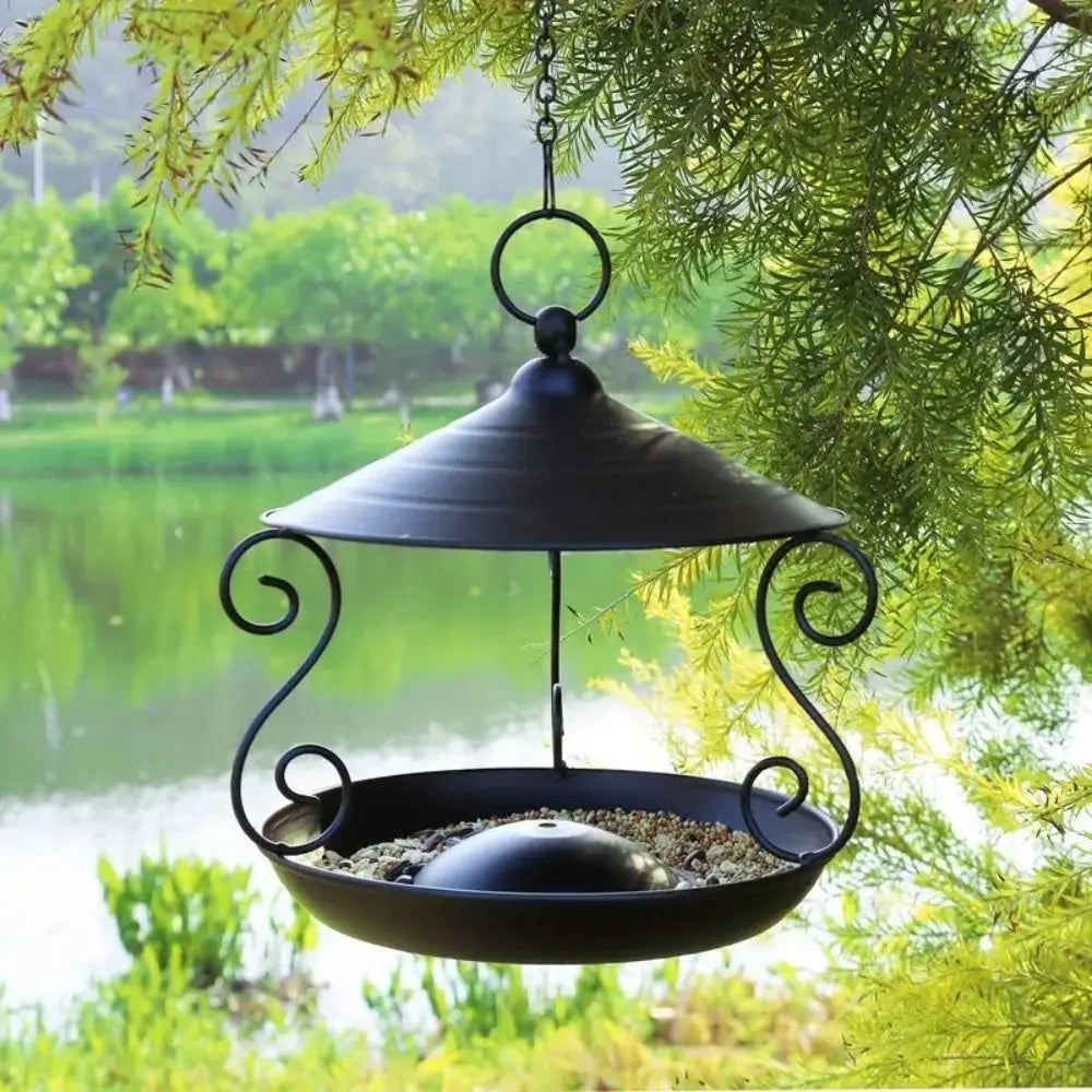 Pet Feeding Supplies Iron Bird Feeder Windproof Rainproof Bird Food Dispenser Hanging Multi-purpose Bird Water Bowl Drinking