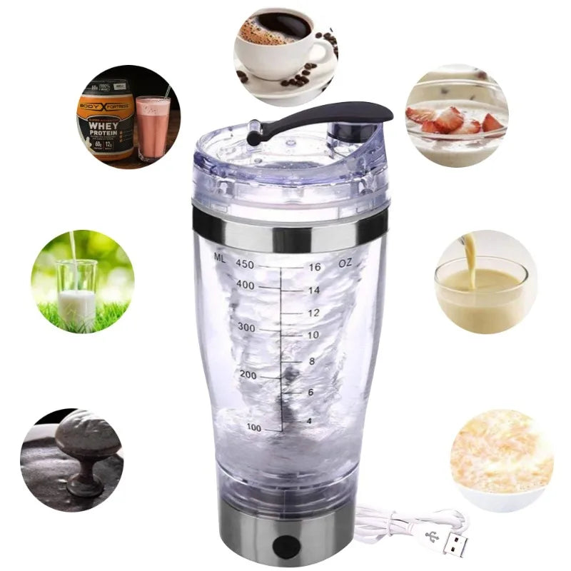 1pc Electric Mixing Cup Portable Protein Powder Shaker Bottle Mixer Bottle Protein Shaker Protein Cup Shaker Fitness Tools
