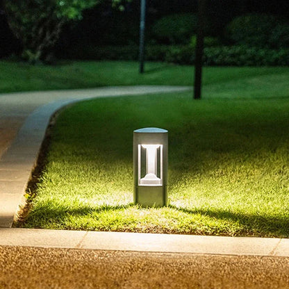 Outdoor LED Bollard Landscape Light Black Garden Pathway Lighting Fixtures Floor Lawn Lamp for Pillar Driveway Patio Yard Decora