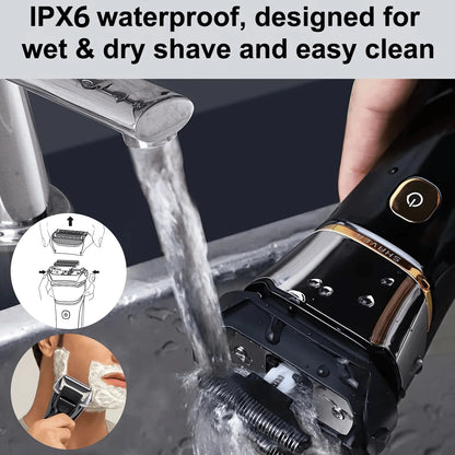 Electric Razor for Men, Wet & Dry Foil Shaver with 3-Blade & Edge Shaving Area, 7500 RPM High Speed Motor, Digital Power Display
