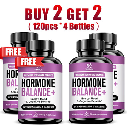 Buy 1 Get 1 Free! Hormone Balance Supplement, for Balances Estrogen, Stress Relief, Boosts Energy & Mood, Metabolism, Vegan