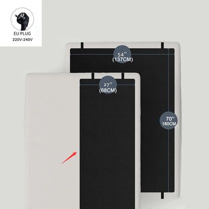 Grounding Mat for Bed - Twin Size Conductive Mattress Cover with Carbon Layer & Vegan Leather, Earthing Pad for Better Sleep, Pa