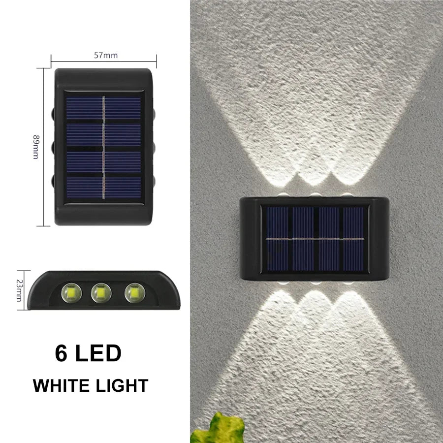 Outdoor LED Solar Garden Light Solar Wall Lamp Up And Down Luminous Waterproof Solar Powered Wall Washer Light Yard Street Decor
