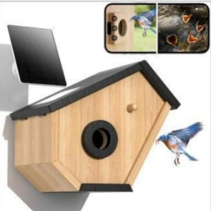 Wooden Pet Bird House Bird Hanging Warm Breeding Box Visual Viewing Outdoor Bird Cage Nest Rest Nurturing Young Cubs Place Box