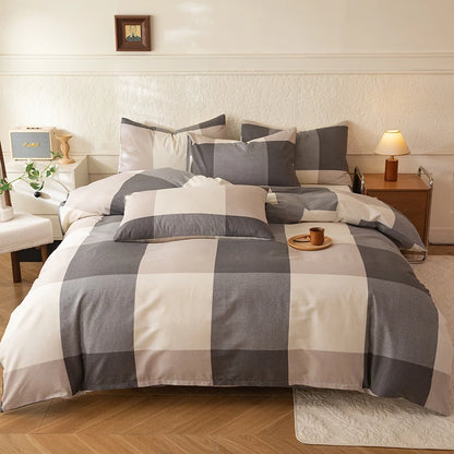 New 3pcs 100% Cotton Bedding Set High Quality Includes One Duvet Cover and Two Pillowcases Soft Skin-friendly and Breathable
