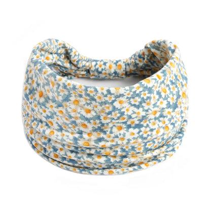 Boho Headbands Wide Knot Hair Scarf Floral Print Hairband Stretch Turban Headwrap Cotton Head Band Fashion Accessories for Women