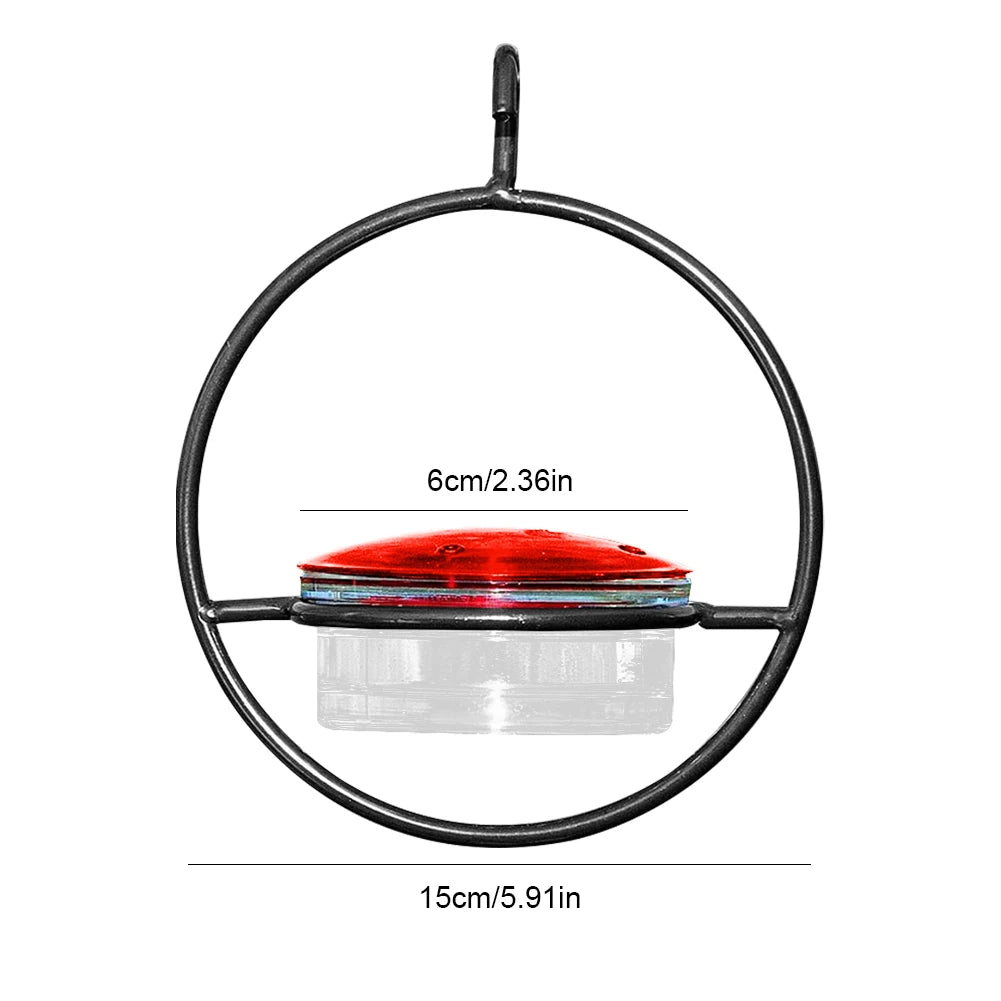 Circular Hanging Hummingbird Feeder Attract Birds Bird Feeder with Red Plastic Bowl for Outside Garden Backyard Patio Deck