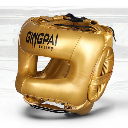 Boxing Headgear for Men Women Muay Thai MMA KickBoxing Safety Head Guard Sparring Closed Type Head gear with Full Face Coverage