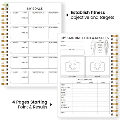 1Pc Fitness Plan Book Suitable for Women and Men, Training Log, Daily Health and Wellness Diary, with 3Pc Stickers